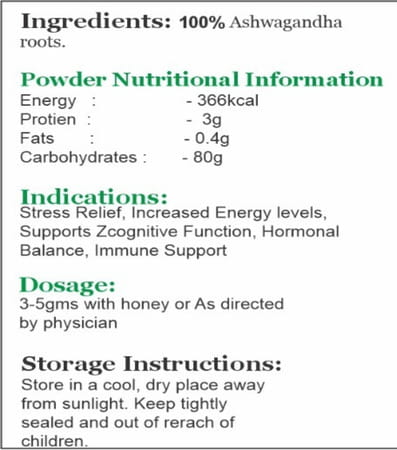 Ojasveda Ashwagandha Powder 100 Gm
