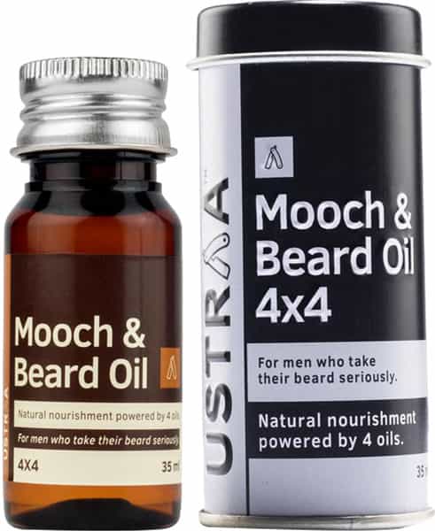 Ustraa Mooch & Beard Oil 4X4 For Men - 35 Ml