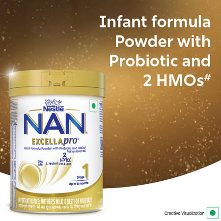 Nestle Nan Excella Pro 1 Infant Formula Milk Powder | (Up To 6 Months) | 400g Tin With Smartlid