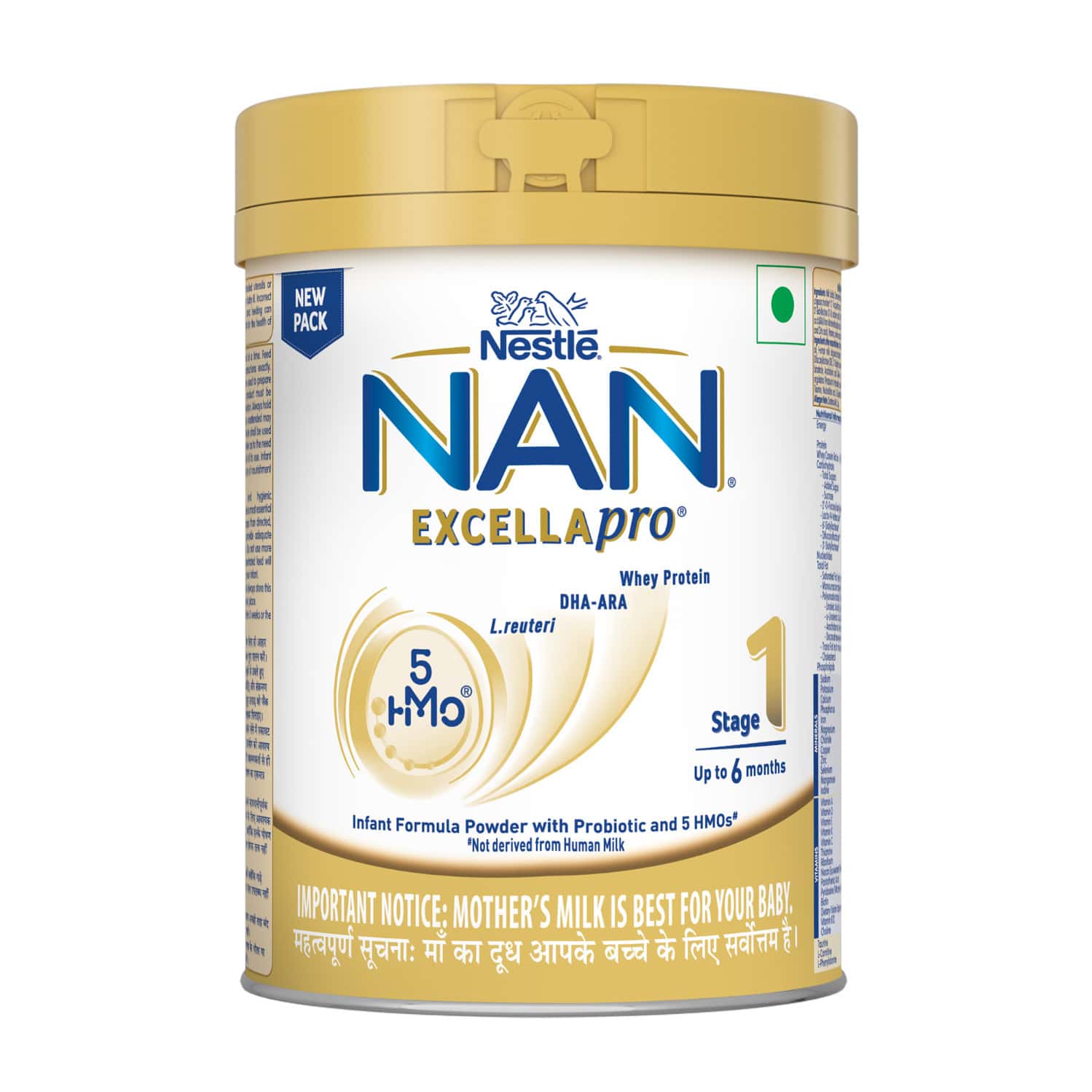 Nestle Nan Excellapro Stg-1 | Starter Formula Milk Powder| Up To 6 Months| Tin With Smartlid 400gm