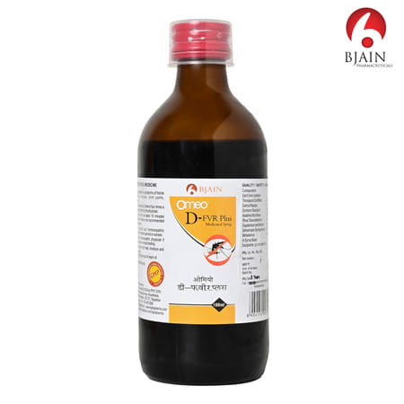 Bjain Omeo D-Fvr Plus Medicated Syrup | Support Relief From Fever . Body Ache & Weakness - 100ml