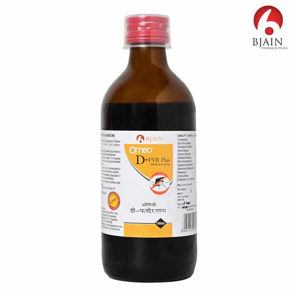Bjain Omeo D-Fvr Plus Medicated Syrup | Support Relief From Fever . Body Ache & Weakness - 100Ml