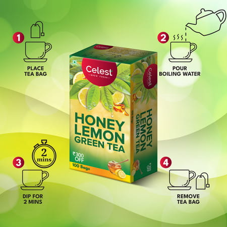 Celest Green Tea 100 Bags - Lemon & Honey