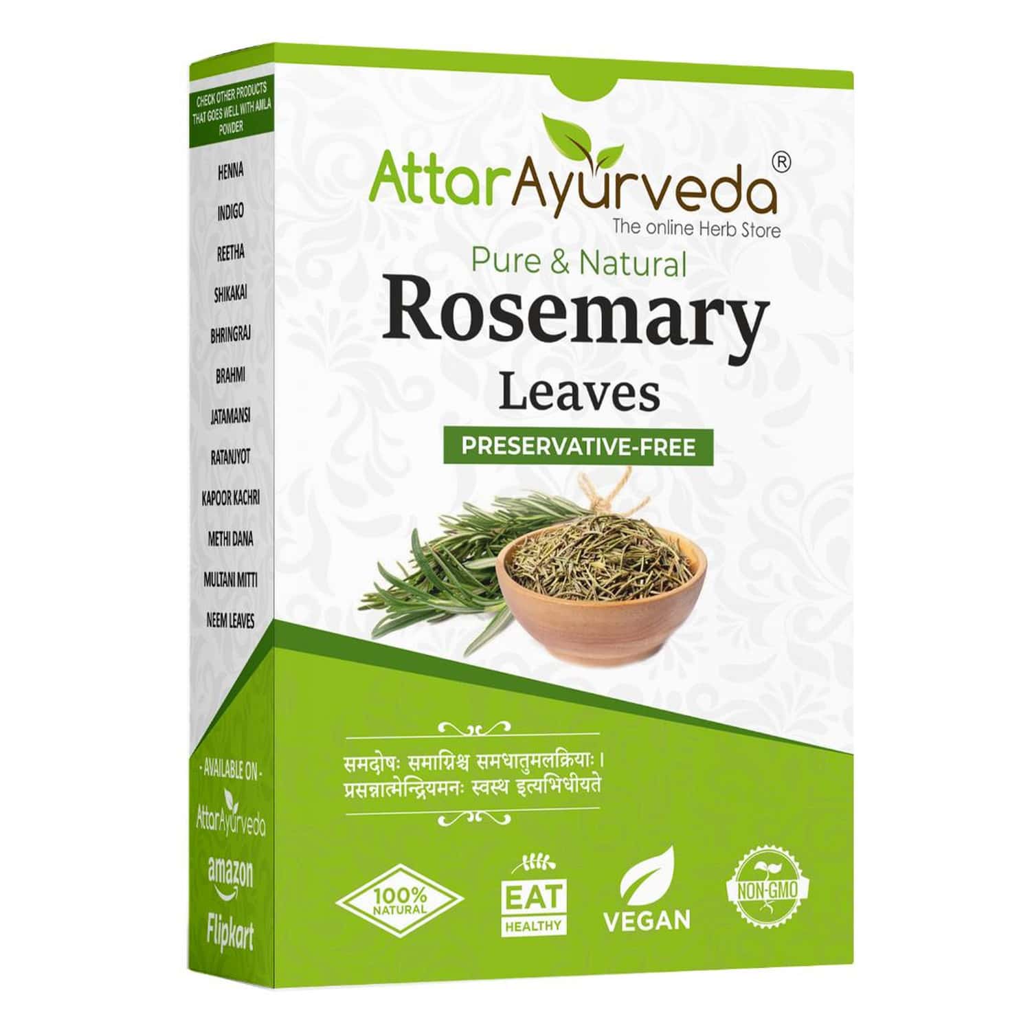 Attar Ayurveda Natural Rosemary Leaves For Hair Growth 100 Grams