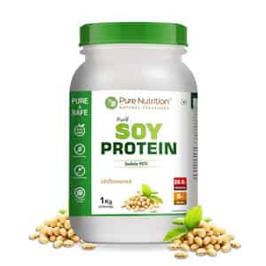 Pure Nutrition Soy Protein Powder | 100% Pure | Isolate 90% | Unflavoured - For Muscle Growth - 1kg