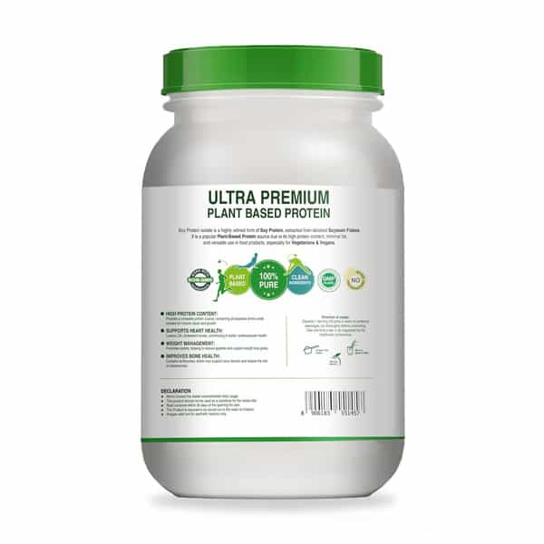 Pure Nutrition Soy Protein Powder | 100% Pure | Isolate 90% | Unflavoured - For Muscle Growth - 1Kg