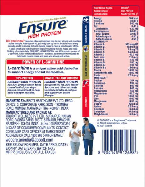Ensure | High Protein Nutrition For Adults | Vanilla | Box 200 Gm