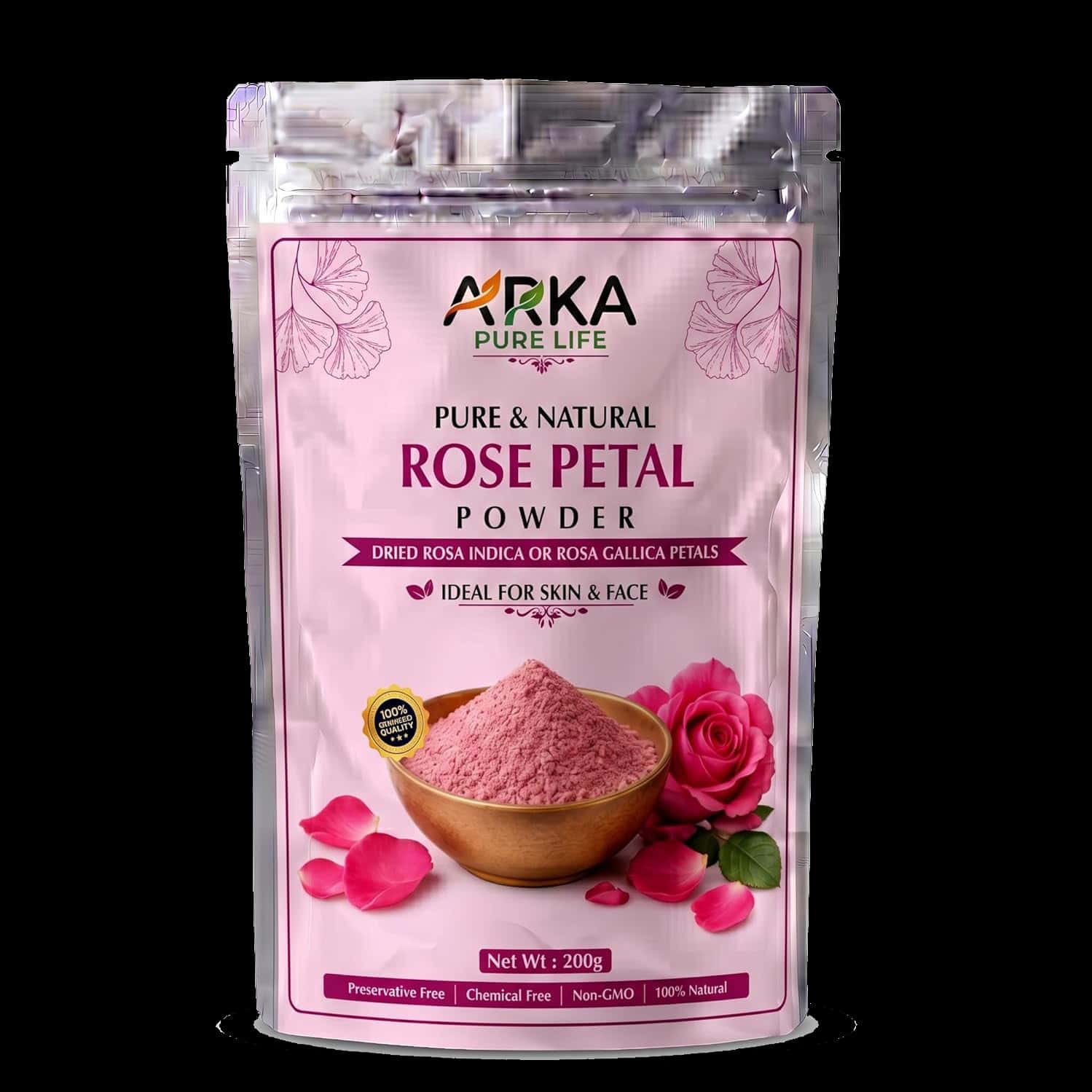 Arka Pure Life 100% Natural Rose Petal Powder For Face & Skin (200g)