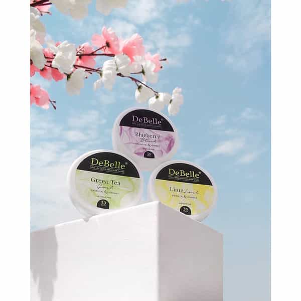 Debelle Nail Polish Remover Wipes Combo Of 3 - Blueberry Blush | Green Tea Gush & Lime Lush