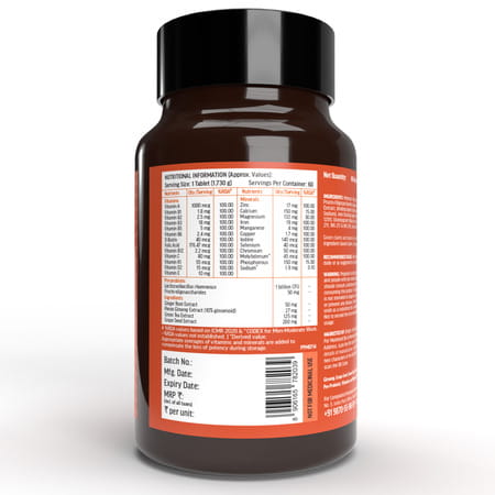 Hk Vitals Multivitamin Plus Men (60 Tablets) | Daily Multivitamin For Men | For Energy | Stamina