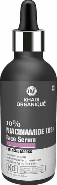 Khadi Organique 10% Niacinamide (B3) Face Serum Moisturizes Skin Brightening Up The Skin-30Ml