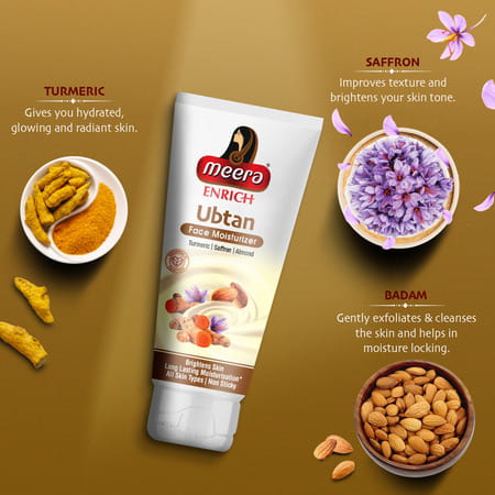 Meera Enrich Ubtan Face Moisturizer For Long Lasting Moisturizing & Brightening Skin | 80g