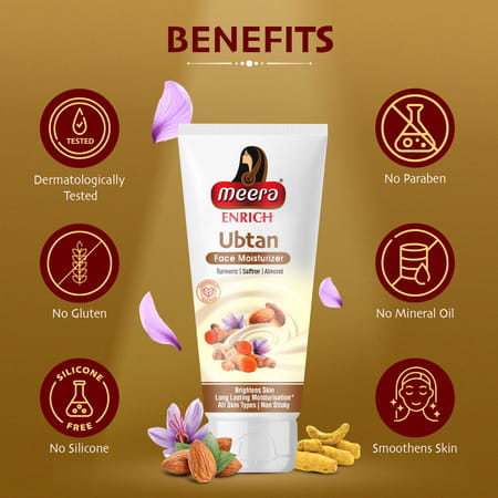 Meera Enrich Ubtan Face Moisturizer For Long Lasting Moisturizing & Brightening Skin | 80g