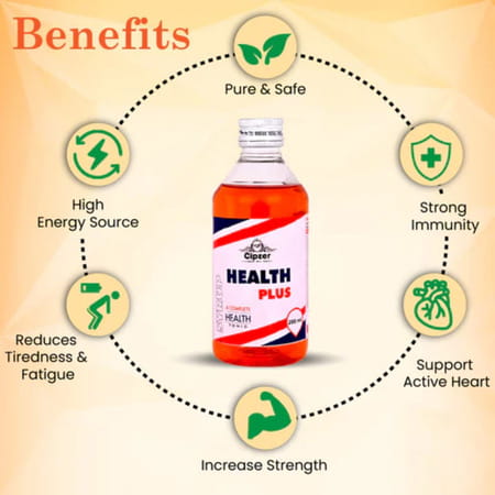 Cipzer Health Plus Syrup 200ml | Herbal Support For Immunity| Energy & Healthy Metabolism