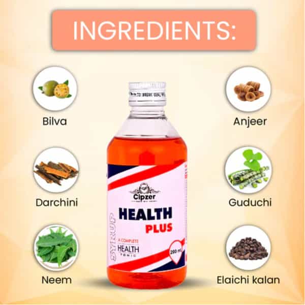 Cipzer Health Plus Syrup 200Ml | Herbal Support For Immunity| Energy & Healthy Metabolism