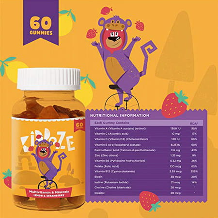 Kiddoze Multivitamin & Minerals Gummies | Overall Growth Development & Builds Immunity - 60