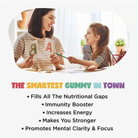 Kiddoze Multivitamin & Minerals Gummies | Overall Growth Development & Builds Immunity - 60