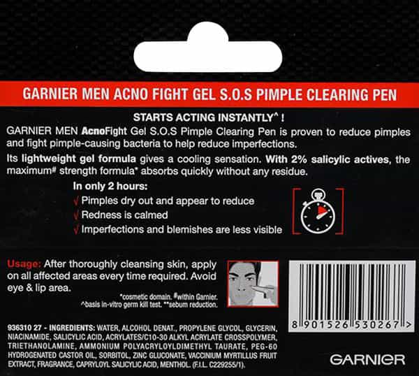 Garnier Men Acno Fight Pimple Clearing Gel 10 Ml