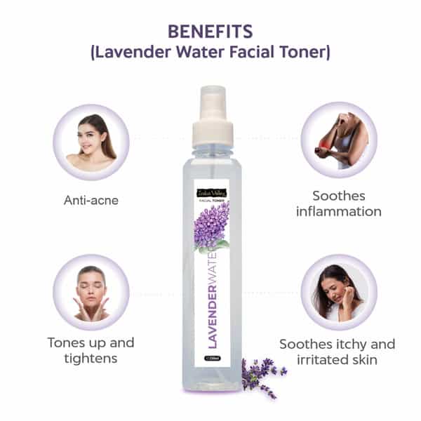 Indus Valley Natural Lavender Water Facial Toner - Chemical Free - 250 Ml