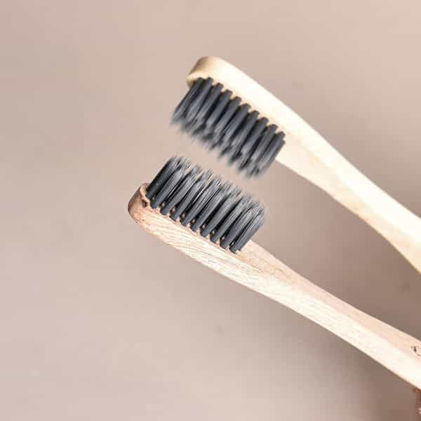 Stim Eco Charcoal Wooden Toothbrush|Charcoal Infused Bristles|Anti-Microbial Neem Handle|Pack Of 2