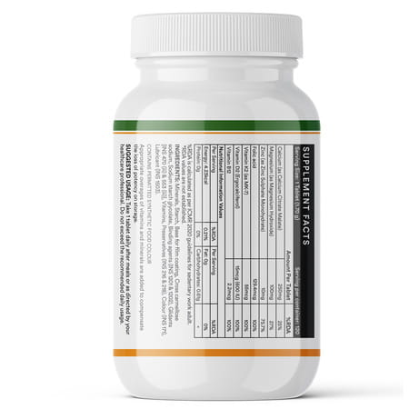 Inlife Calcium Magnesium Zinc Vitamin D K2 Folic Acid & B12- Bone & Joint Supplement- 120 Tablets
