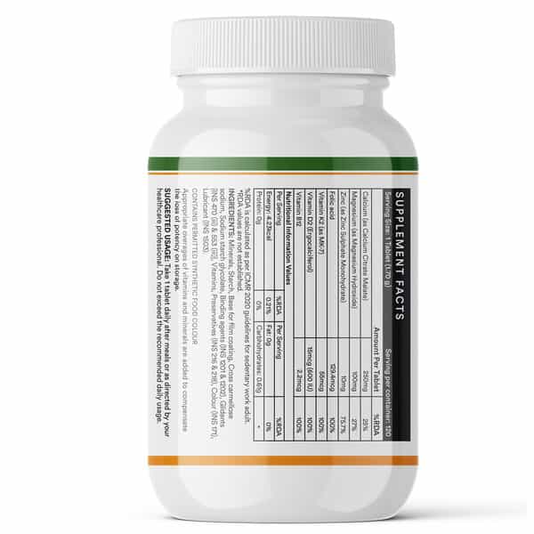 Inlife Calcium Magnesium Zinc With K2 Mk7 For Bone Health - 120 Tablets