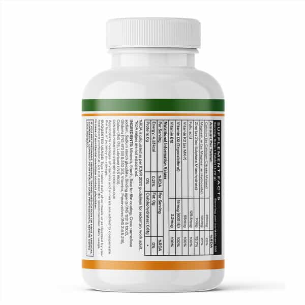 Inlife Calcium Magnesium Zinc Vitamin D K2 Folic Acid & B12- Bone & Joint Supplement- 120 Tablets