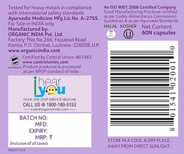 Organic India Tulsi Capsule 60