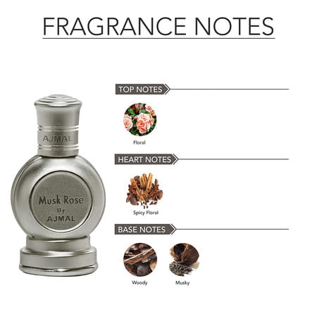 Ajmal Musk Rose Concentrated Perfume Oil 12ml & Tempest Oil 12ml For Unisex