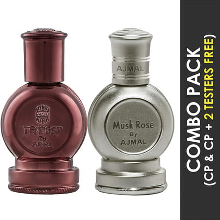 Ajmal Musk Rose Concentrated Perfume Oil 12ml & Tempest Oil 12ml For Unisex
