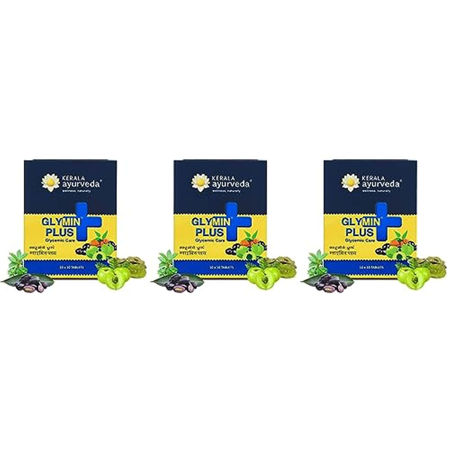Kerala Ayurveda Glymin Plus Tablet 100 Tabletsx Pack Of 3
