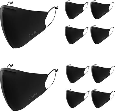 Frido Ultimate Pro Copper Treated Mask|Nose Clip|Ear Loop|Washable|Imported|Medium Size (Pack Of 10)