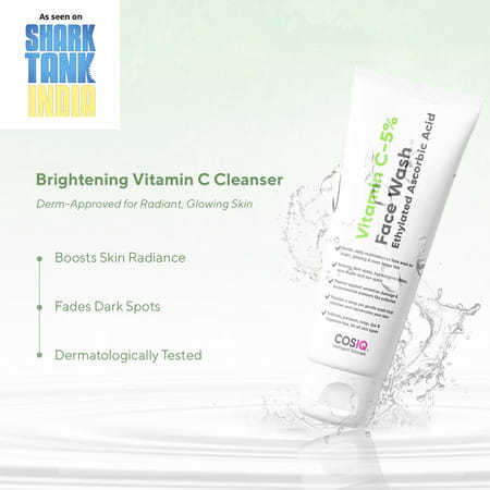 Cos-Iq Vitamin C-5% Brightening And Glow Face Wash(100Ml)