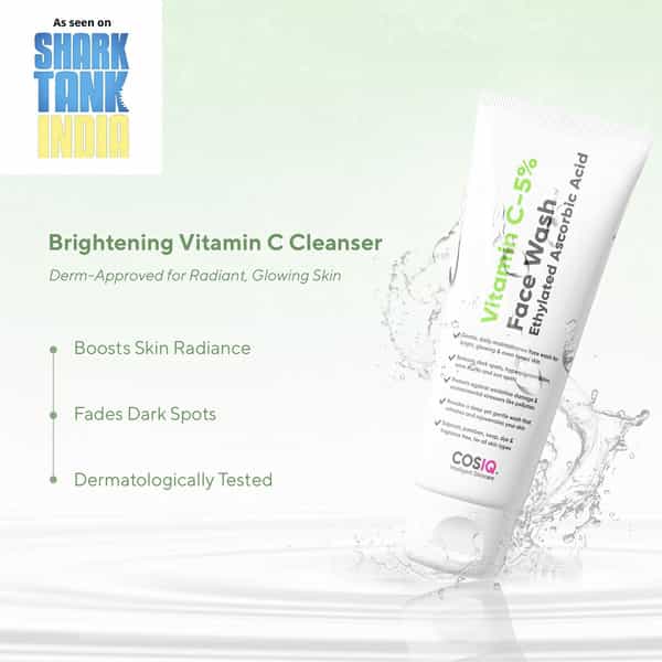 Cos-Iq Vitamin C-5% Brightening And Glow Face Wash(100Ml)