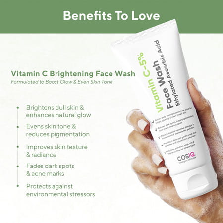 Cos-Iq Vitamin C-5% Brightening And Glow Face Wash(100Ml)