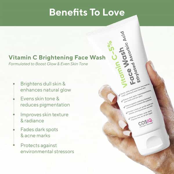 Cos-Iq Vitamin C-5% Brightening And Glow Face Wash(100Ml)