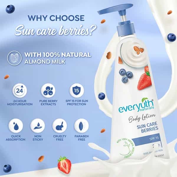 Everyuth Naturals Body Lotion Sun Care Berries 500Ml