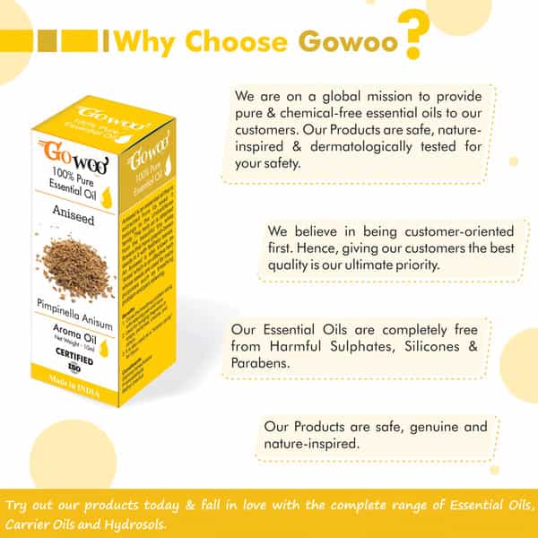 Go Woo 100% Pure & Virgin Aniseed Oil (Fennel) 10 Ml