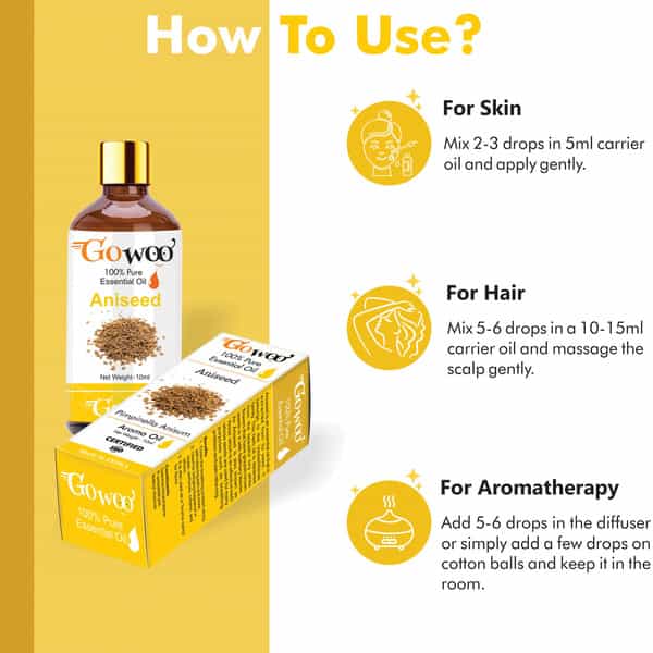 Go Woo 100% Pure & Virgin Aniseed Oil (Fennel) 10 Ml