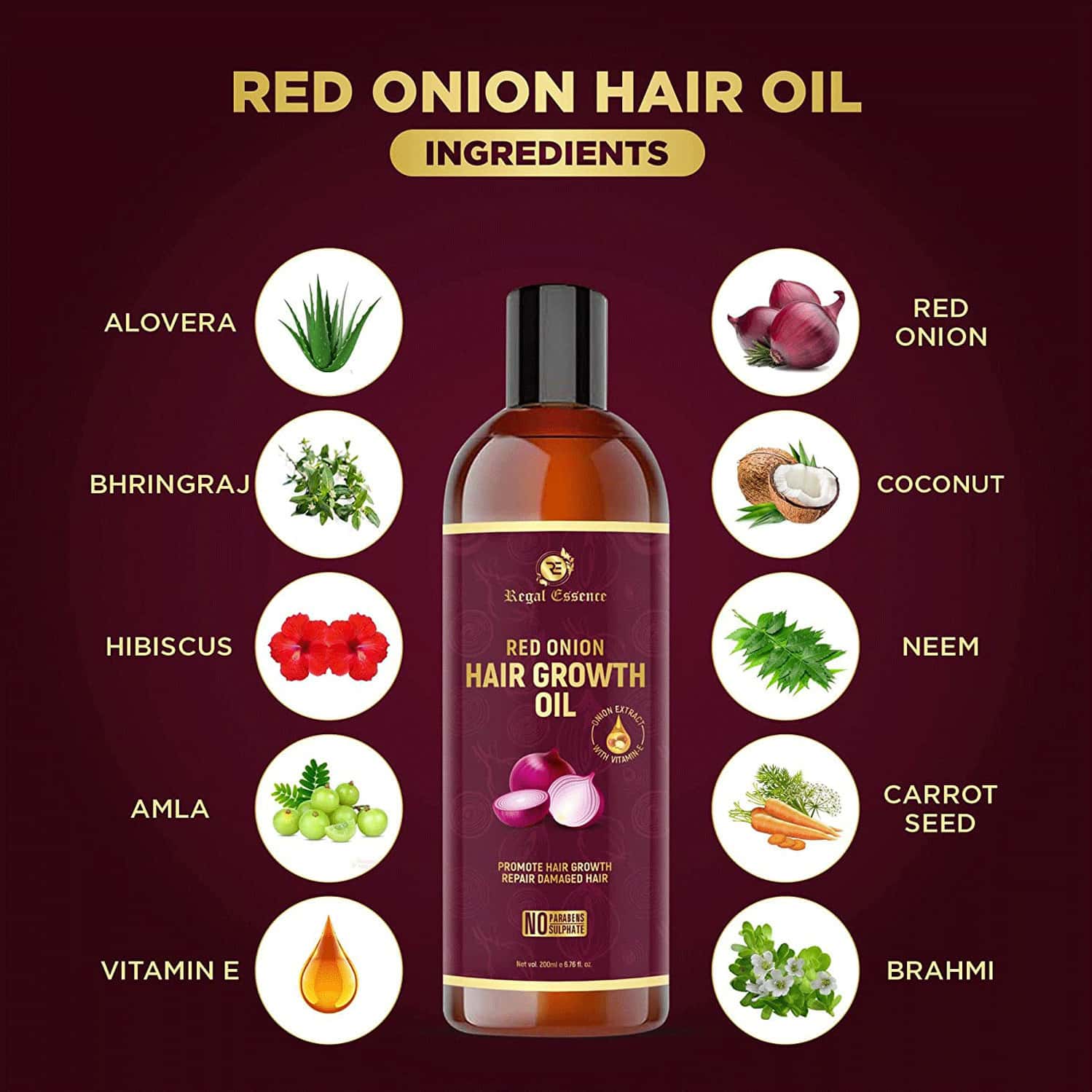 Buy REGAL ESSENCE RED ONION HAIR OIL FOR HAIR GROWTH & CONTROLS HAIR