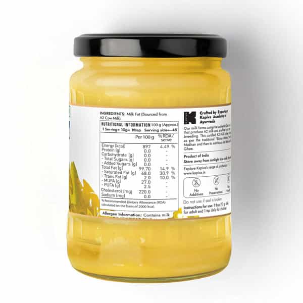 Kapiva A2 Shudh Desi Ghee Helps Reduces Joint Pain And Improves Heart Functioning - 500Ml