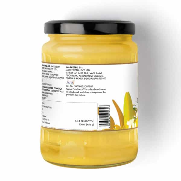 Kapiva A2 Shudh Desi Ghee Helps Reduces Joint Pain And Improves Heart Functioning - 500Ml