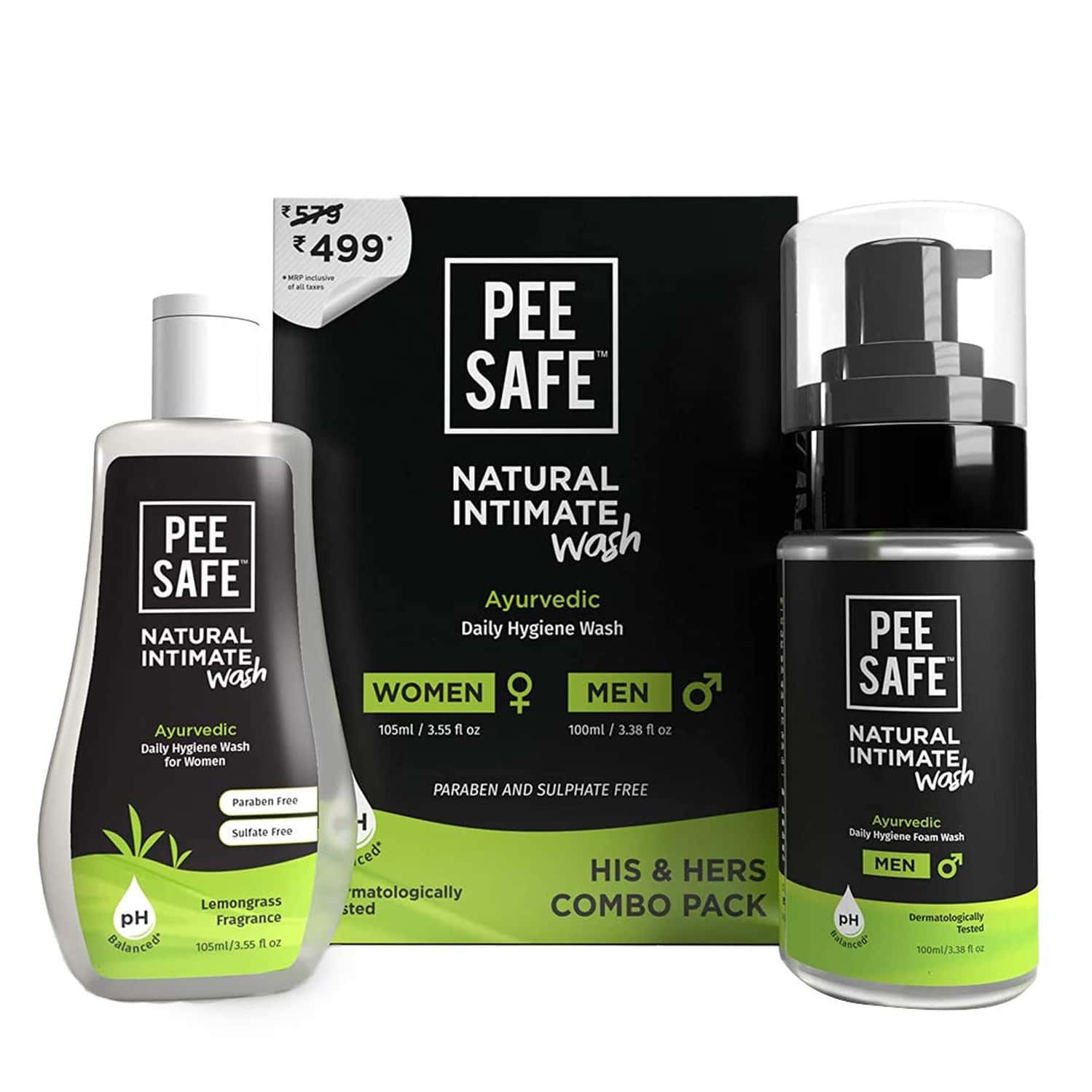 Pee Safe Natural Intimate Wash | Men + Women Combo