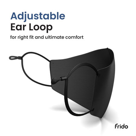 Frido Ultimate Copper Treated Mask|Adjustable Ear Loop|Washable|Imported|Small Size (Pack Of 1)