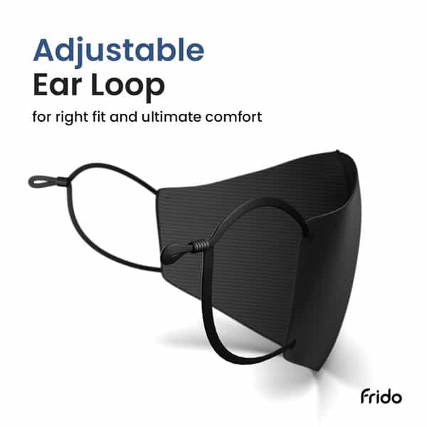 Frido Ultimate Copper Treated Mask|Adjustable Ear Loop|Washable|Imported|Small Size (Pack Of 1)