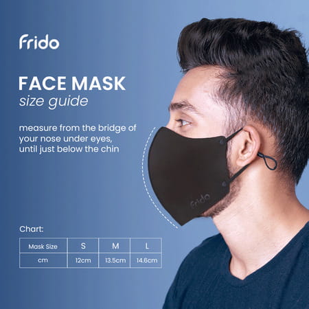 Frido Ultimate Copper Treated Mask|Adjustable Ear Loop|Washable|Imported|Small Size (Pack Of 1)