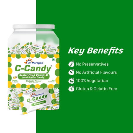 Dr. Morepen Vitamin C-Candy 10mg Vit.C Per Candy Chatpata Flavored 250 Count
