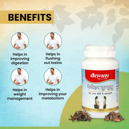 Baidyanath Medohar Guggulu | Enriched With Guggulu | Chitrakmool And Nagarmotha - 120 Tablets