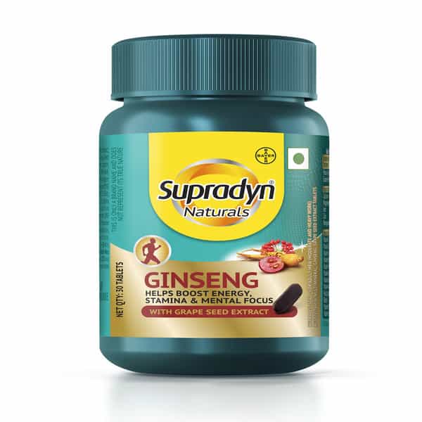 Supradyn Naturals Ginseng | Men Multivitamin For Energy | Immunity | Stamina |Bottle 30 Tablets
