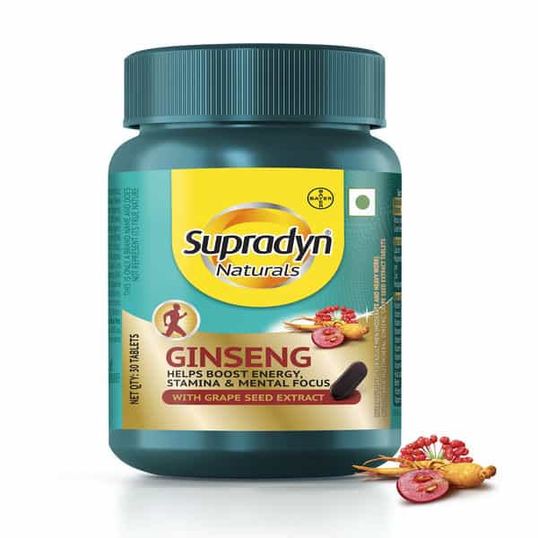 Supradyn Naturals Ginseng | Men Multivitamin For Energy | Immunity | Stamina |Bottle 30 Tablets